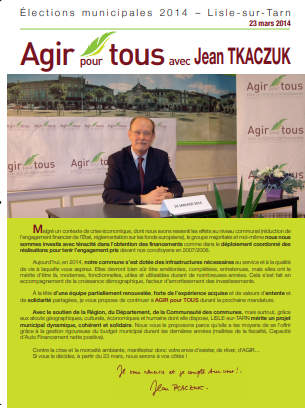 Journal De Campagne 2014 – Agir Pour Tous